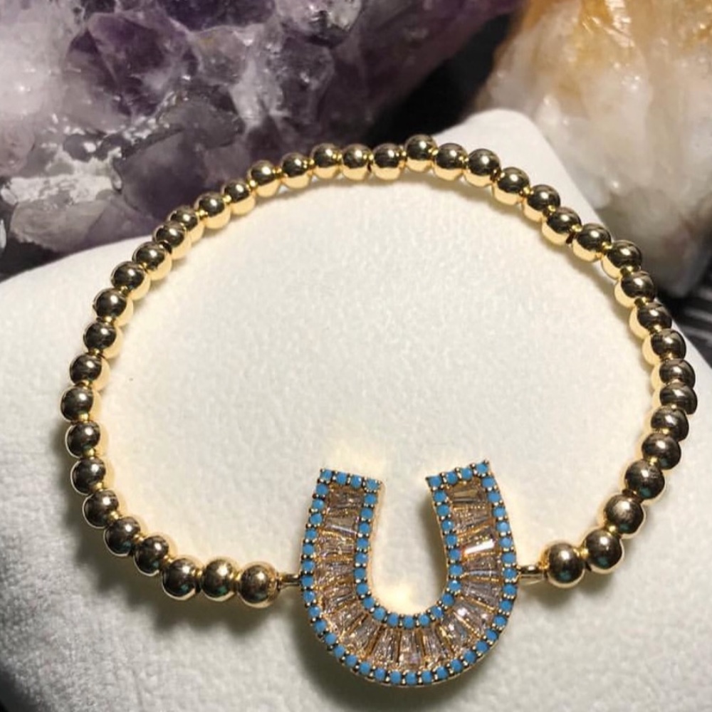 Micropave Horseshoe Bracelet